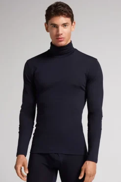 Long-sleeve High-Neck Merino-Wool Top