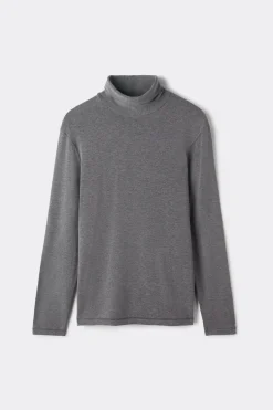 Long-sleeve High-Neck Modal-Cashmere Top