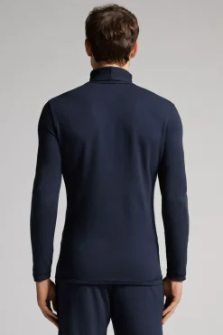 Long-sleeve High-Neck Modal-Cashmere Top