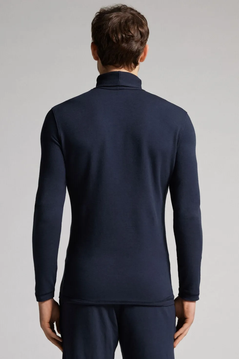 Long-sleeve High-Neck Modal-Cashmere Top