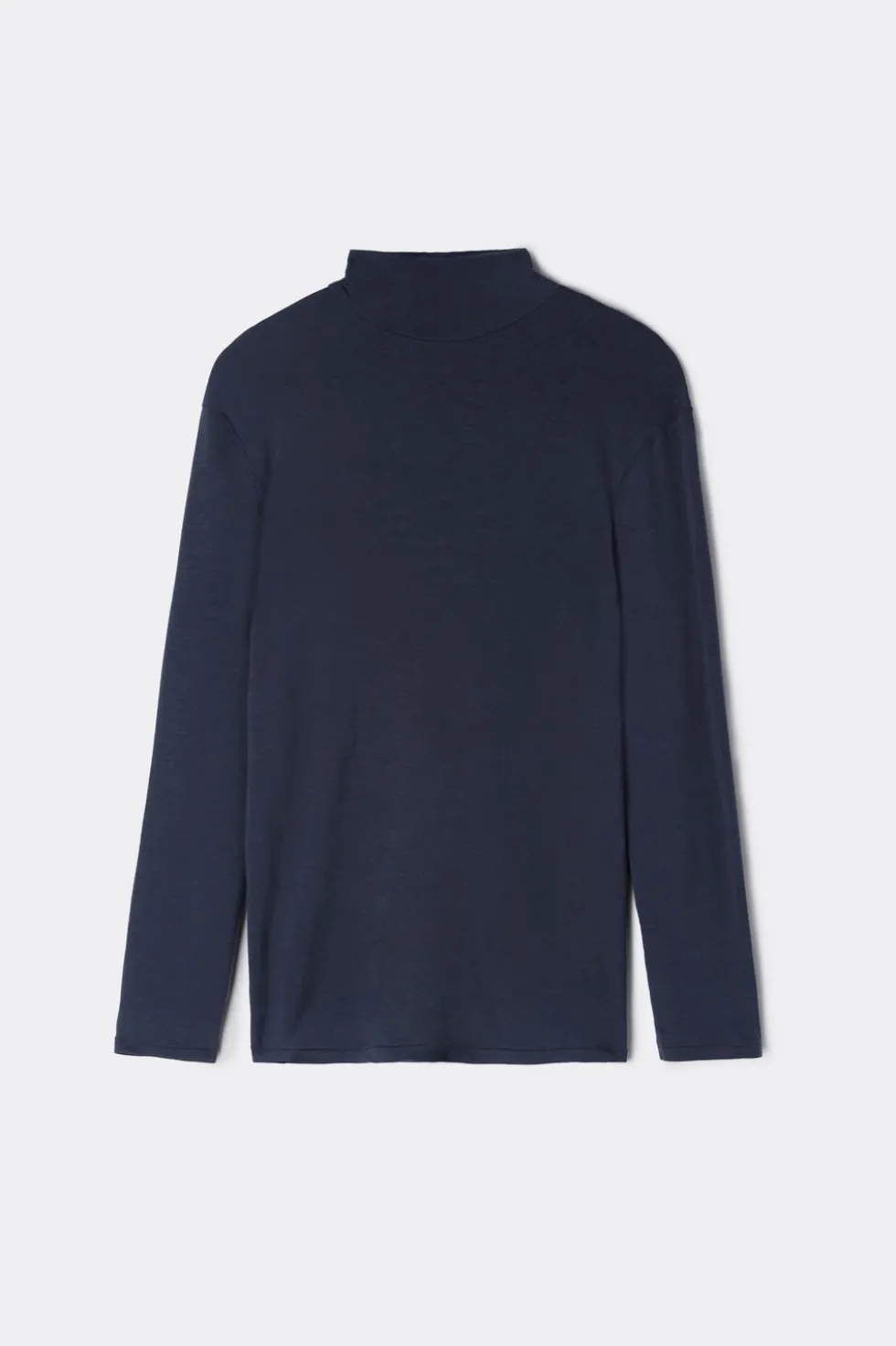 Long-sleeve High-Neck Modal-Cashmere Top
