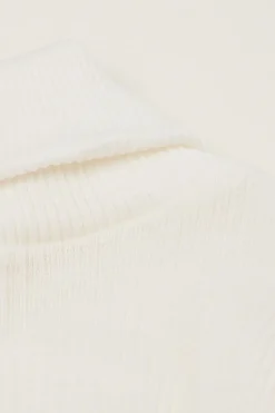 Long-sleeve High-Neck Tubular Top in Wool and Silk