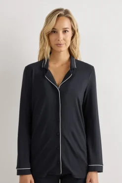 Long-Sleeve Micromodal Pajama Top
