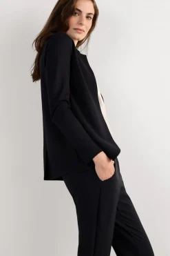 Long-Sleeved Cotton Interlock Cardigan