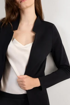 Long-Sleeved Cotton Interlock Cardigan
