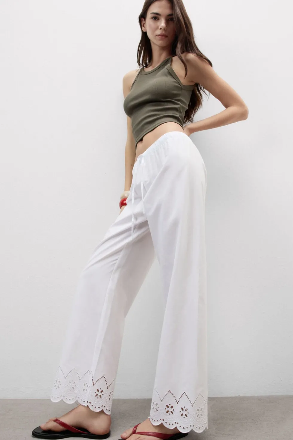 Made with Love Sangallo Cotton Full Length Pants