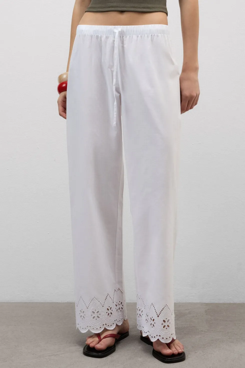 Made with Love Sangallo Cotton Full Length Pants