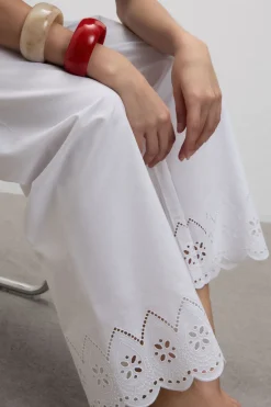 Made with Love Sangallo Cotton Full Length Pants