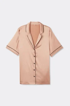 Menswear Cut Short Sleeve Silk Shirt