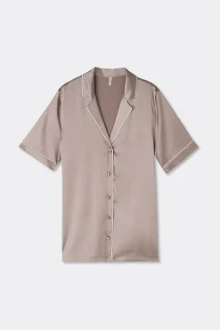 Menswear Cut Short Sleeve Silk Shirt