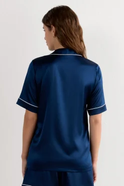 Menswear Cut Short Sleeve Silk Shirt