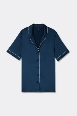 Menswear Cut Short Sleeve Silk Shirt