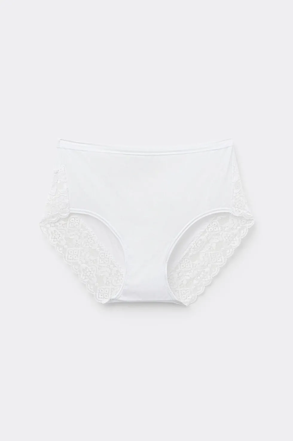 Microfiber and Lace High Rise Panties