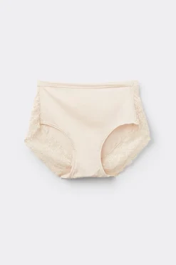 Microfiber and Lace High Rise Panties