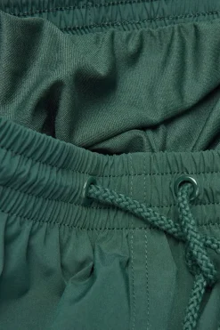 Mid-Length Solid Color Swim Trunks