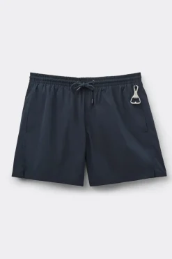 Mid-Length Solid Color Swim Trunks