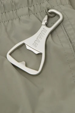Mid-Length Solid Color Swim Trunks