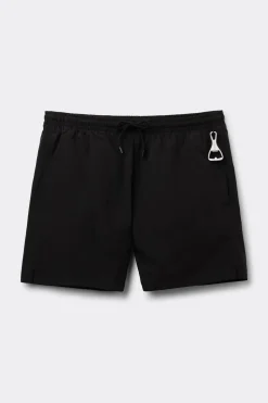 Mid-Length Solid Color Swim Trunks