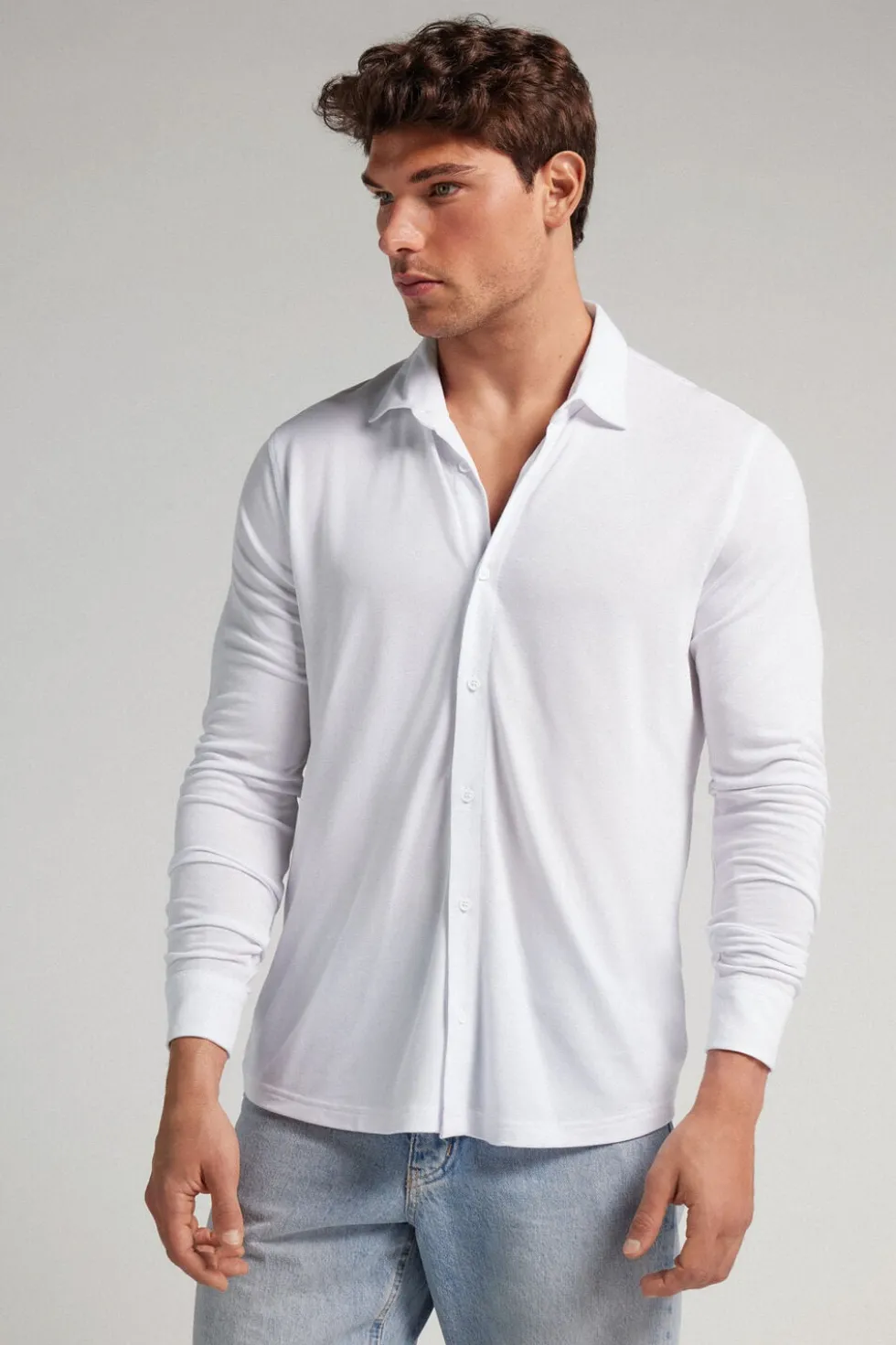 Modal and Silk Piqué Shirt