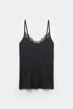 Modal Ultralight Cashmere Blend Top with Lace