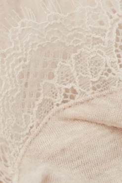 Modal Ultralight Cashmere Blend Top with Lace