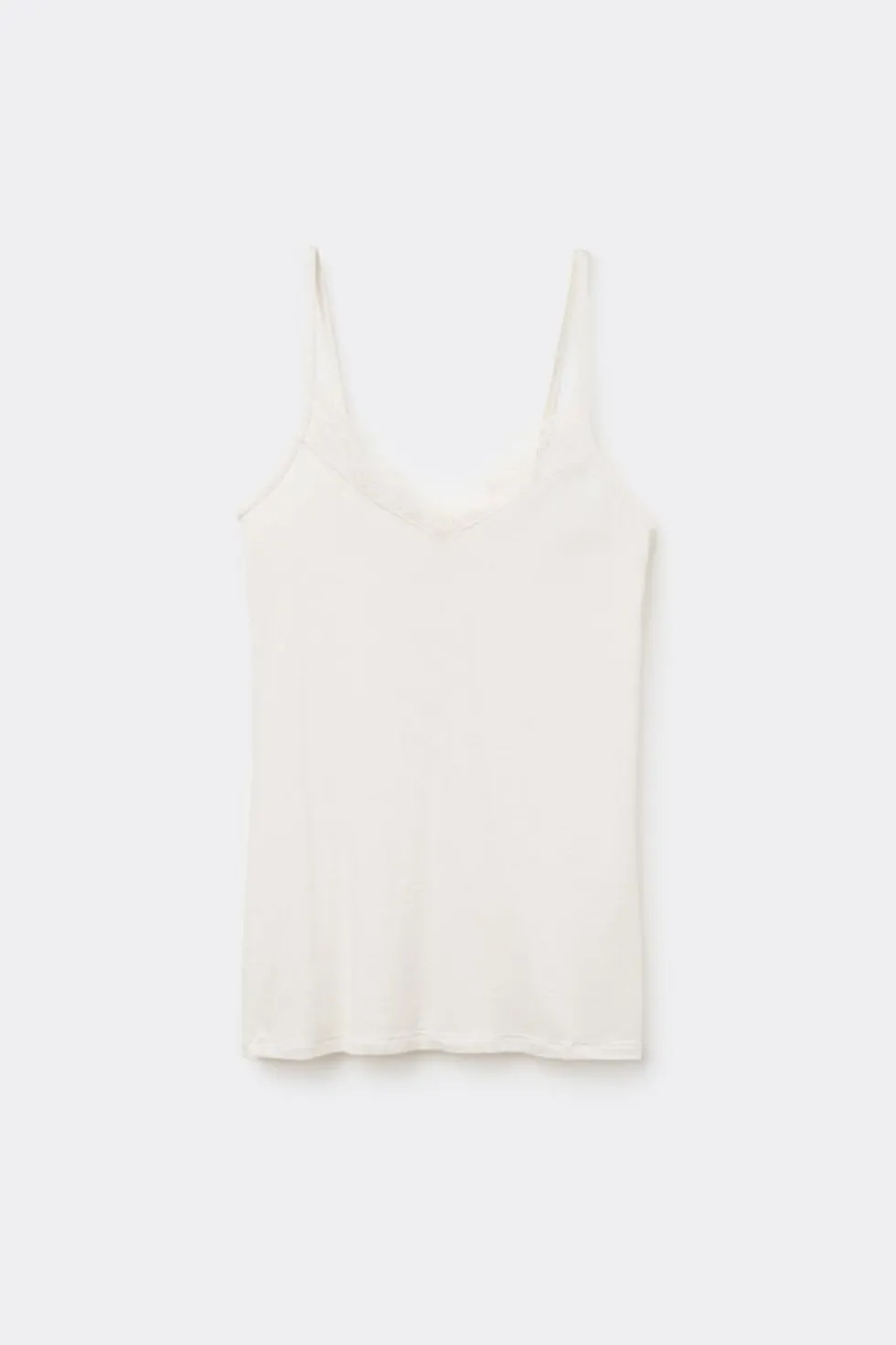 Modal Ultralight Cashmere Blend Top with Lace