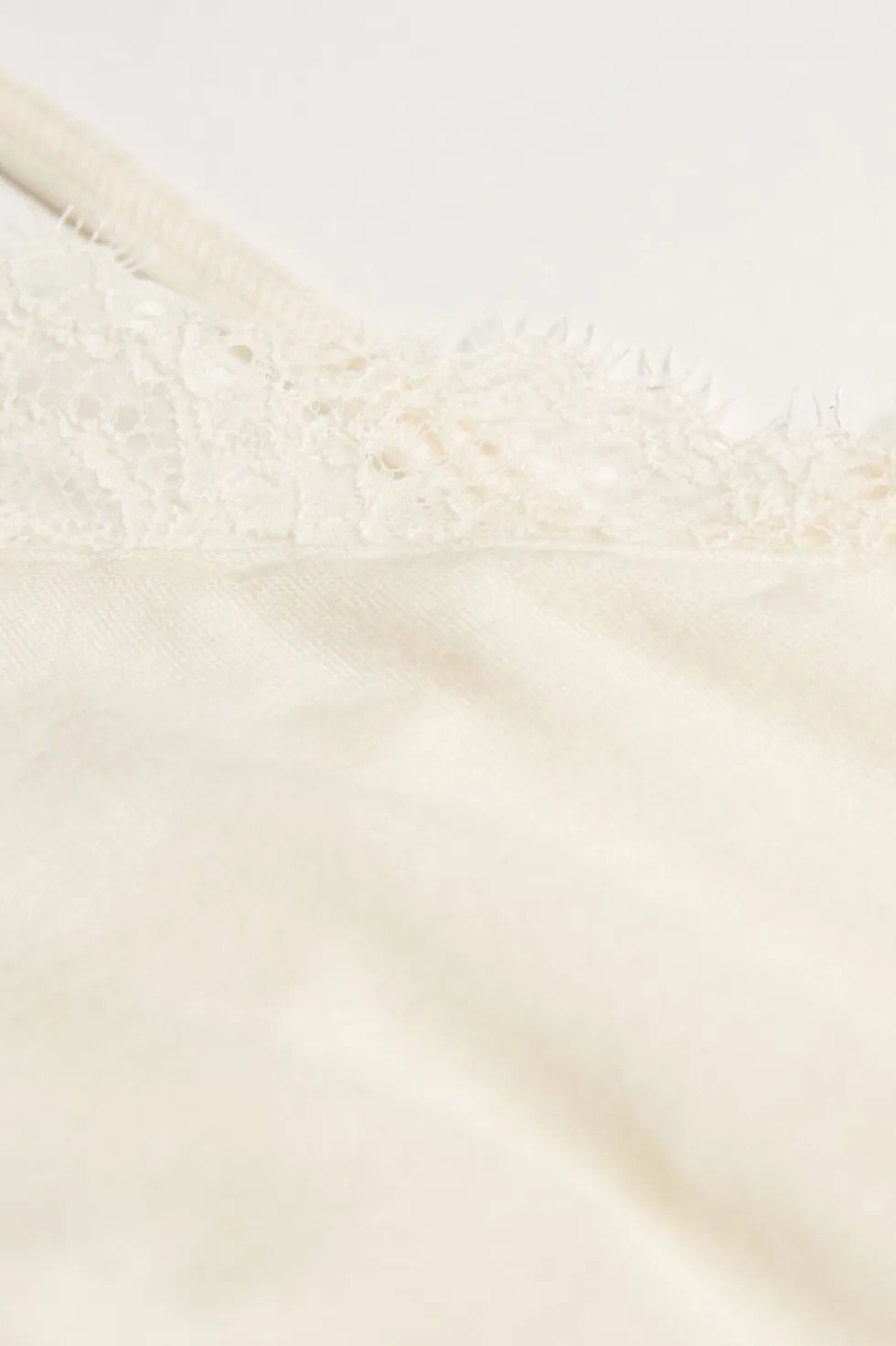 Modal Ultralight Cashmere Blend Top with Lace