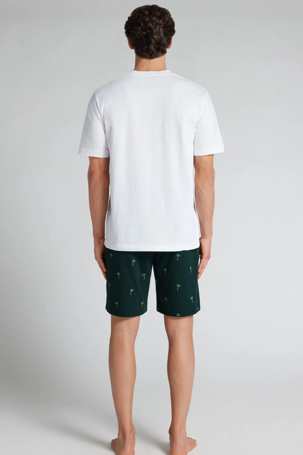 Palm Tree Print Short Cotton Pajamas