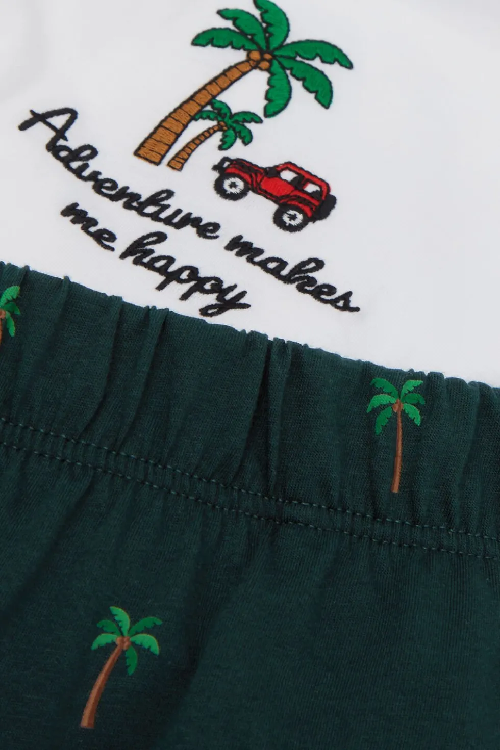 Palm Tree Print Short Cotton Pajamas