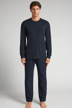 Pinstripe Cotton Full Length Pajamas