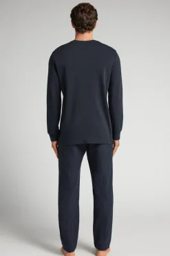 Pinstripe Cotton Full Length Pajamas