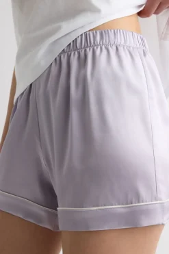 Piped Silk Shorts
