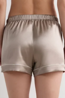 Piped Silk Shorts