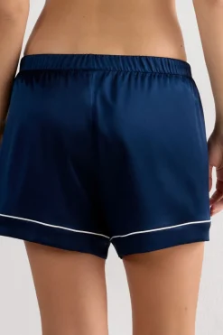 Piped Silk Shorts