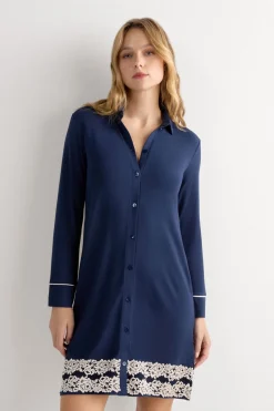 Pretty Flower Open Front Nightshirt