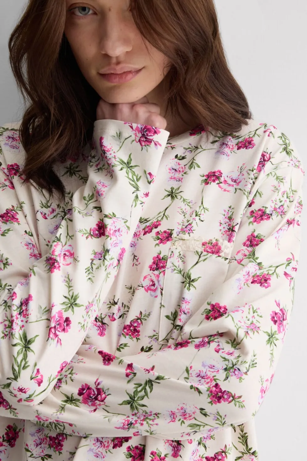 Pretty Flowers Printed Superior Cotton Full Length Pajamas