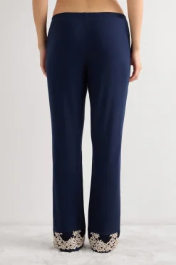 Pretty Flowers Ruffled Full Length Modal Pants
