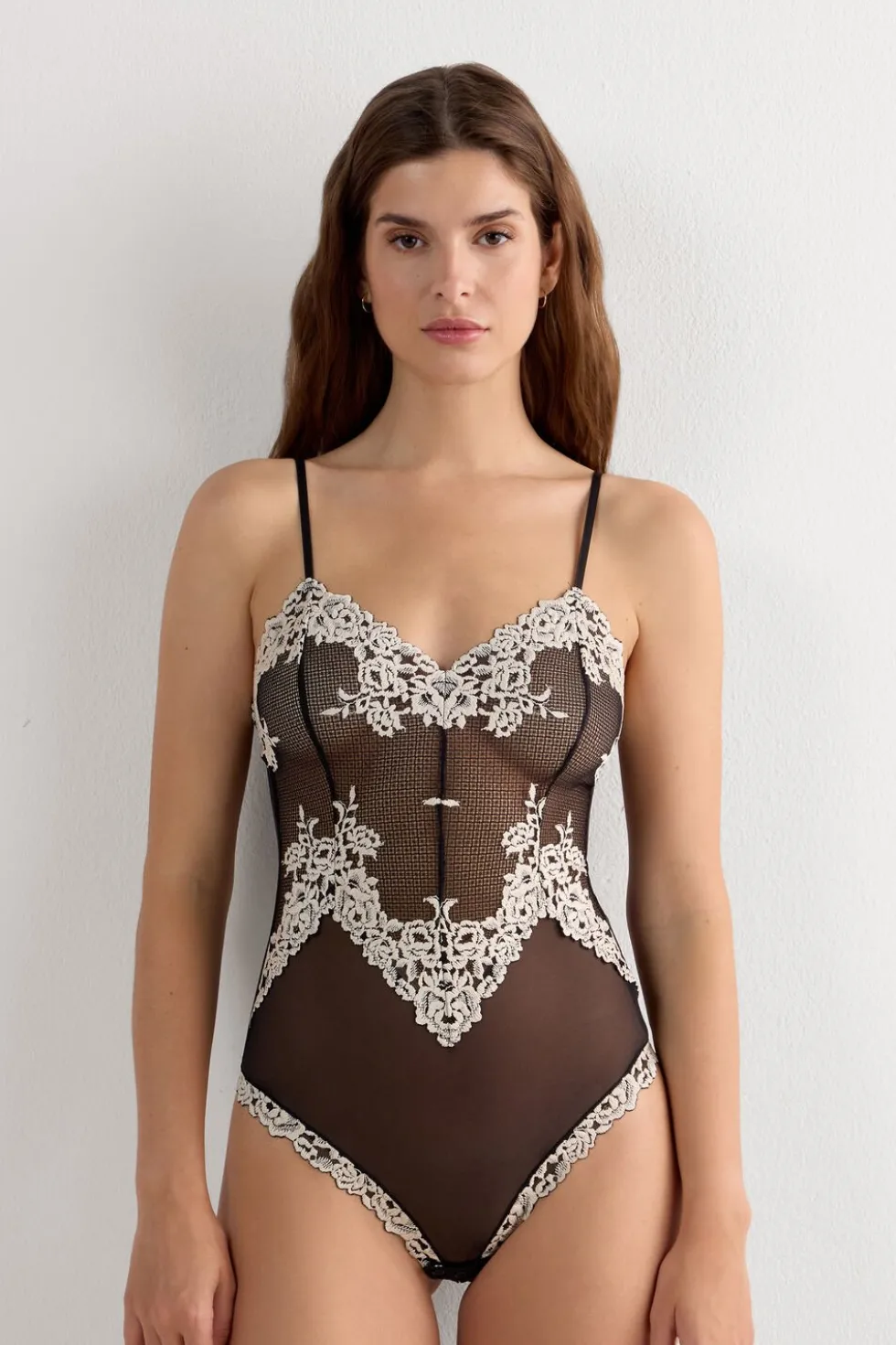Pretty Flowers Tulle and Lace Bodysuit