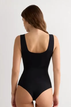 Raw Edge Cotton Bodysuit
