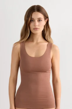 Raw Edge Round Neck Cotton Tank Top
