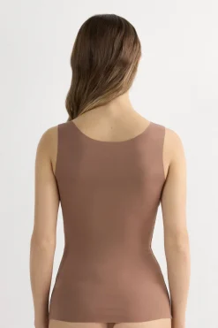 Raw Edge Round Neck Cotton Tank Top