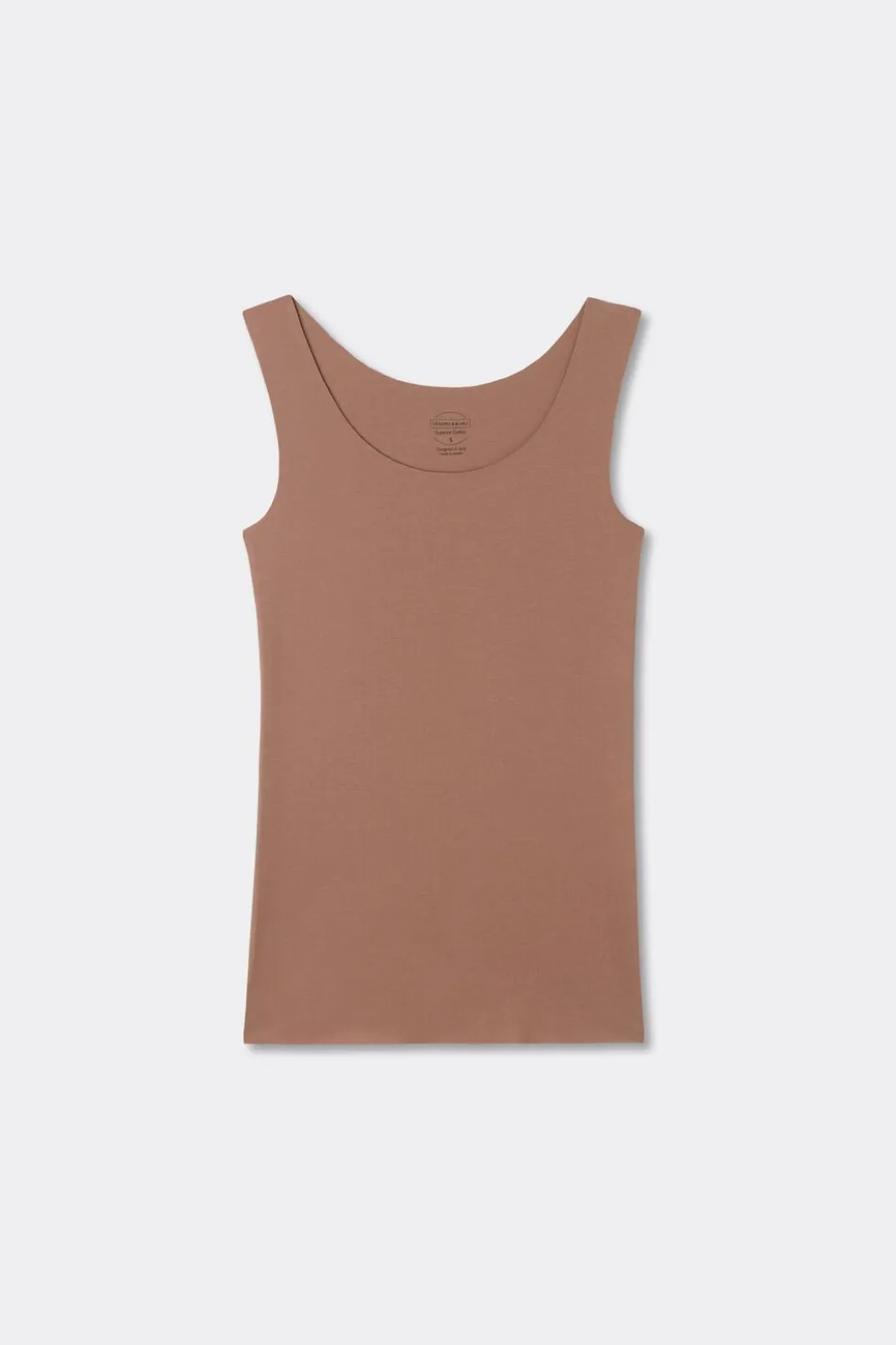 Raw Edge Round Neck Cotton Tank Top
