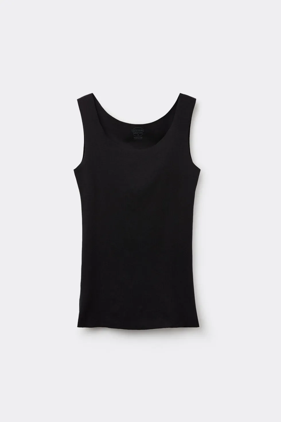 Raw Edge Round Neck Cotton Tank Top