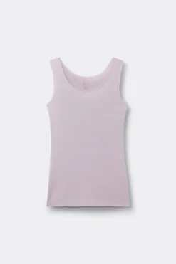Raw Edge Round Neck Cotton Tank Top