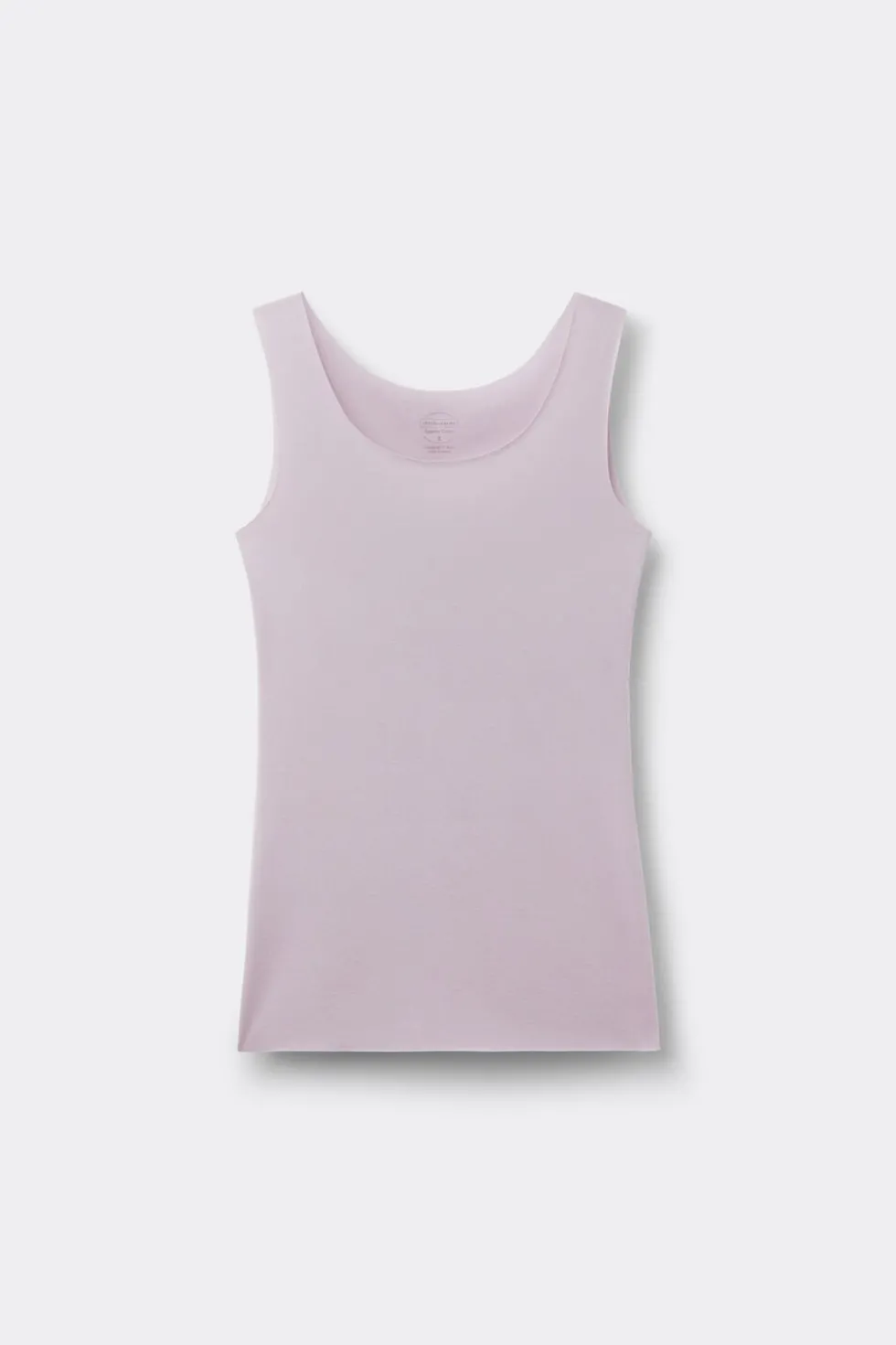 Raw Edge Round Neck Cotton Tank Top
