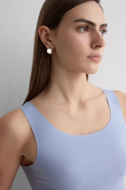 Raw Edge Round Neck Cotton Tank Top
