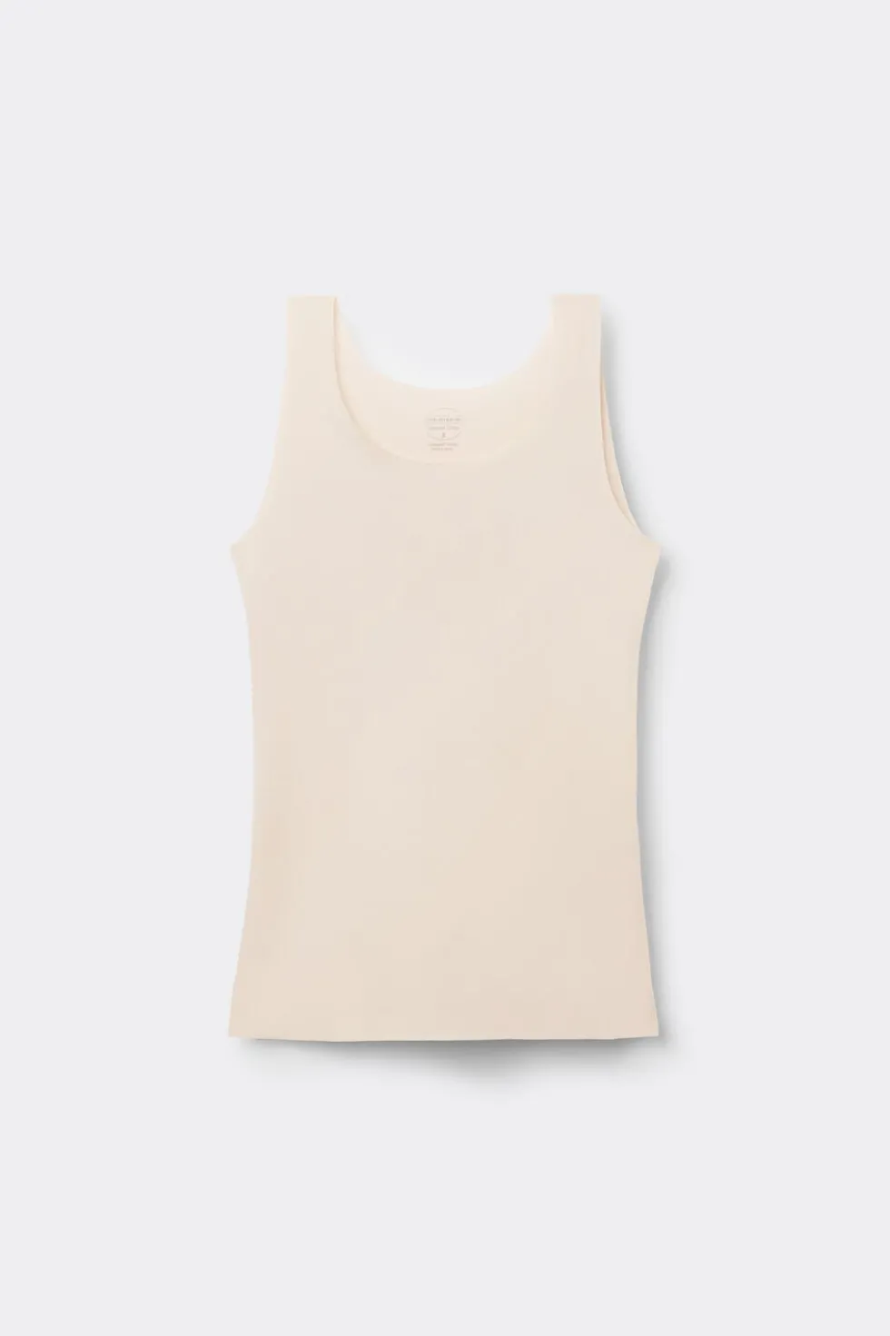 Raw Edge Round Neck Cotton Tank Top