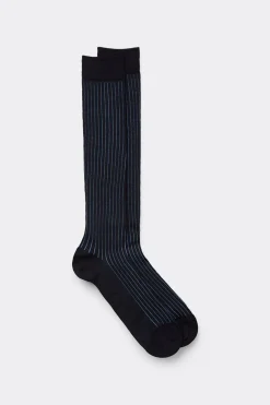 Ribbed Lisle Cotton Long Socks