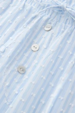 Romantic Stripes Plumetis Cotton Canvas Pants