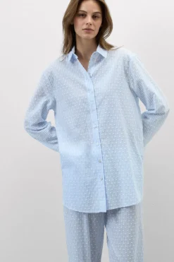 Romantic Stripes Plumetis Cotton Canvas Shirt